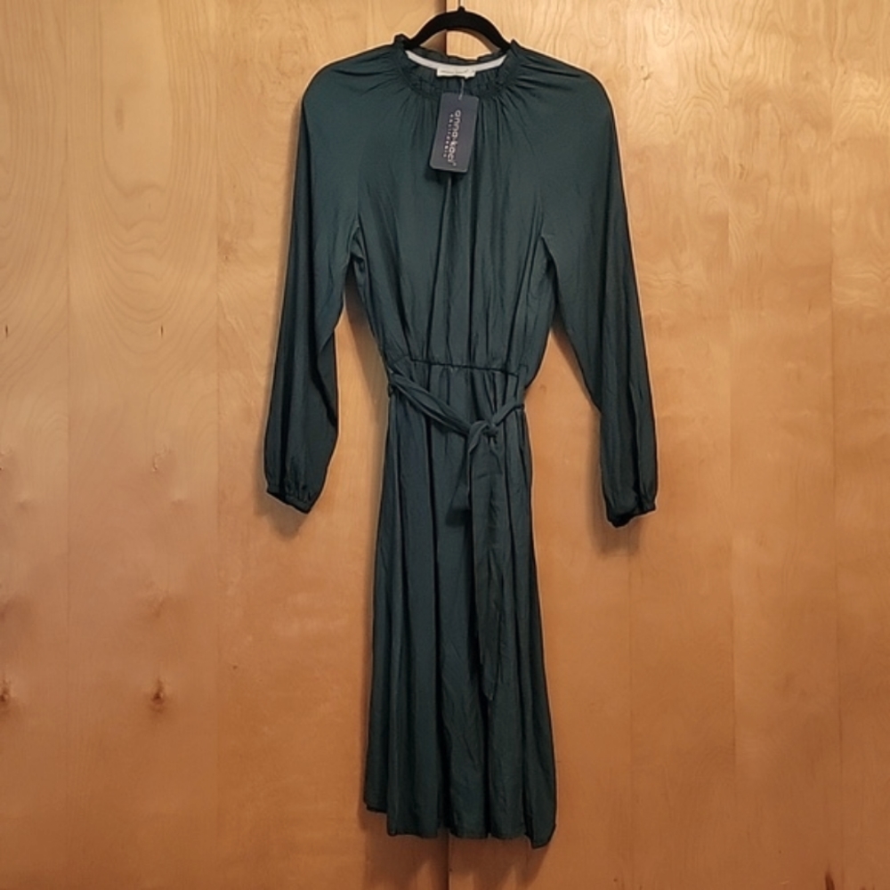 Anna-Kaci Emerald Green Long Sleeve Dress